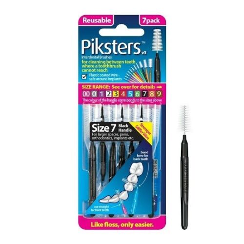 Piksters Interdental Brush Size 7 Pack 7 (Black)